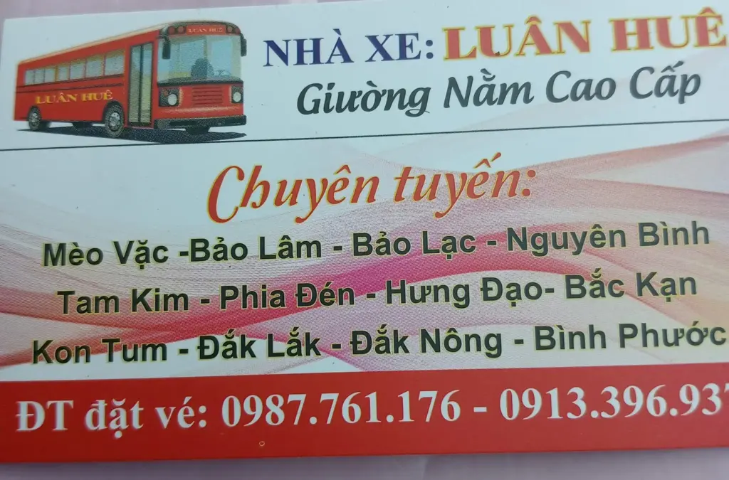 Nhà xe Luân Huê – Lịch trình – Giá vé mới nhất 4 image 168